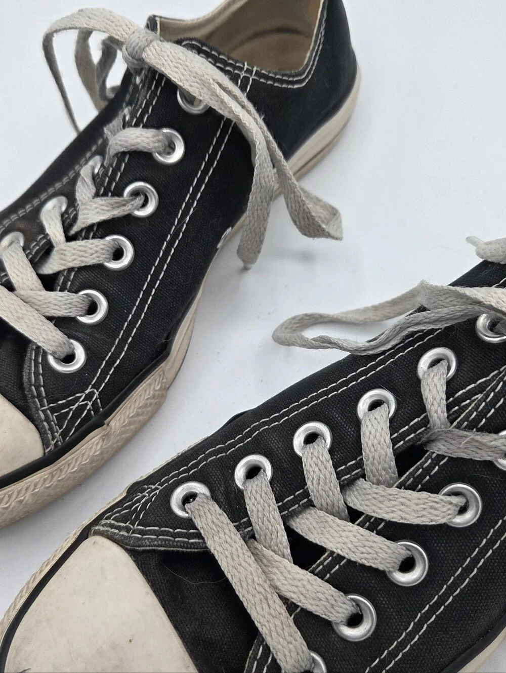 Converse Black Low-Top Canvas Sneakers with White Accents
